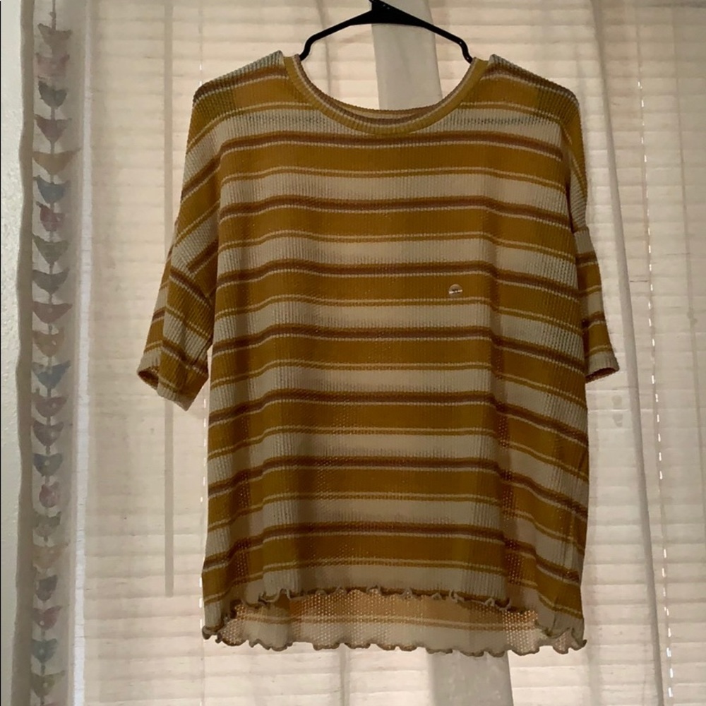 America Eagle Stripped Waffle Top